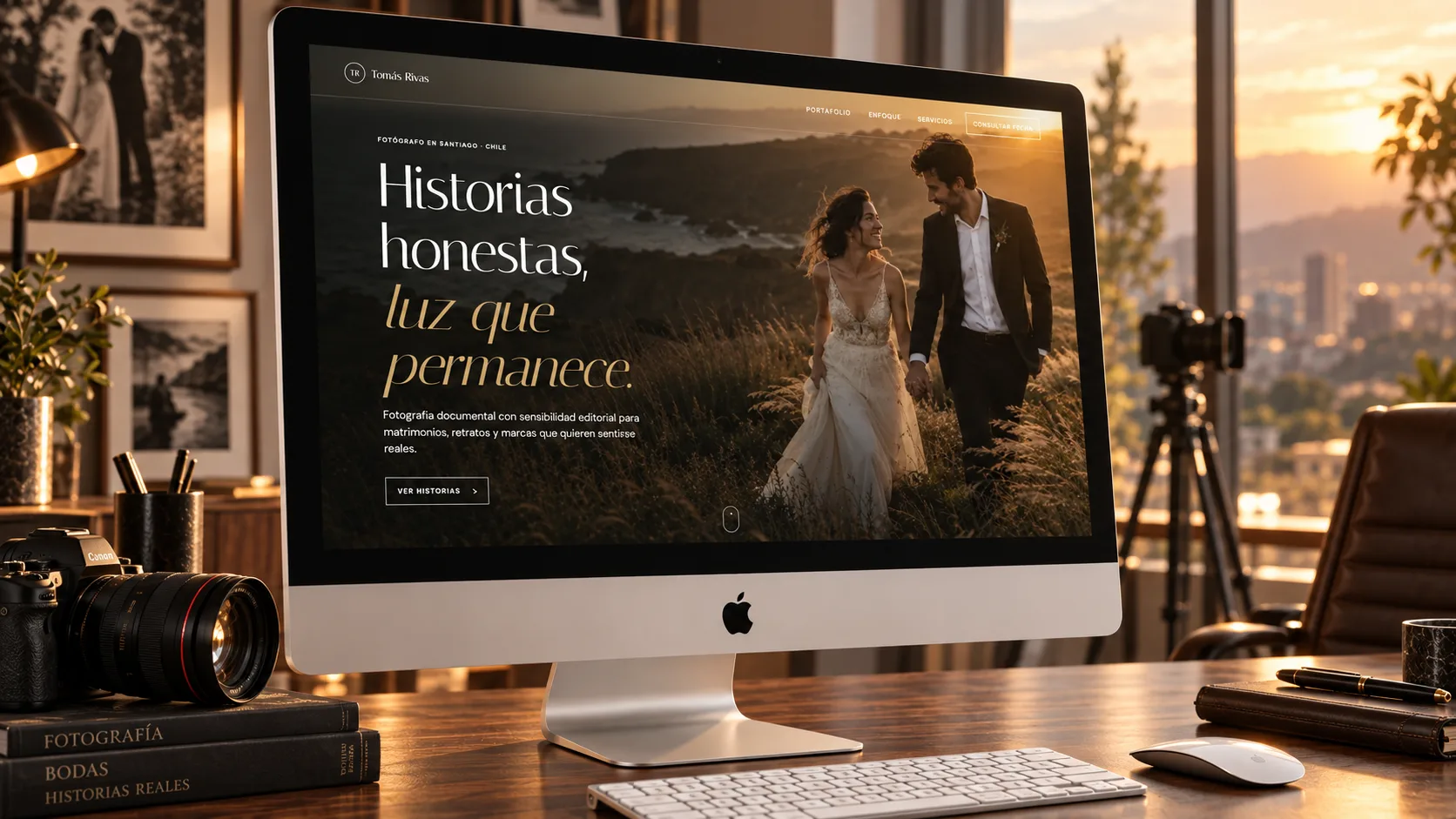 Demostración interactiva de portafolio para fotógrafo Tomás Rivas